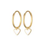 Elli - coeur pendentif adorable boucles d'oreilles femme - argent (925 / 1000) croles 1 pieces female ...