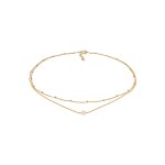 Elli - collier  chane boule en plaqu or 925 en argent sterling avec quartz rose colliers 1 pieces ...