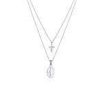 Elli - elli collier couche femmes pendentif croix chane  maillons torsads zirconia taille diamant ...