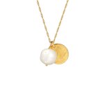 Elli premium - elli premium collier femmes plaquette organic avec perle d'eau douce de culture en argent ...