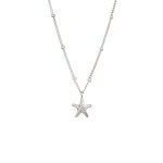 Elli - collier pendentif toile de mer chane  billes argent sterling 925 t / plage 38 cm colliers ...