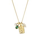 Elli premium - collier avec pendentif femmes plaquette chane d'armure zirconium taille marquise blanc ...