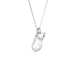 Elli - collier avec perles femmes pendentif coeur chaîne blindée perle synthétique baroque blanc argent ... Elli - collier avec perles femmes pendentif coeur chaîne blindée perle synthétique baroque blanc argent ...