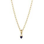 Elli premium - elli premium collier avec pierre femmes pendentif coeur fermoir mousqueton saphir bleu ...