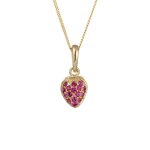 Elli - collier avec pierre femmes pendentif fraise chane d'armure cristaux de verre taille xilion rose ...