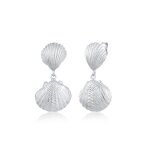 Elli - coquillage coeur plage t maritime trend boucles d'oreilles femme - (925 / 1000) argent boucles ...