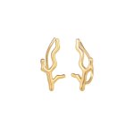 Elli - corail symbole maritime clous d'oreilles femme - (925 / 1000) argent plaqu or boucles d'oreilles ...