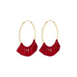 Elli - créole boho pompon rouge boucles d'oreilles femme - plaqué or argent (925 / 1000) créoles 1 pieces ... Elli - créole boho pompon rouge boucles d'oreilles femme - plaqué or argent (925 / 1000) créoles 1 pieces ...