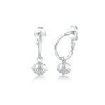 Elli - croles coquillage de coeur plage t trend boucles d'oreilles femme - (925 / 1000) argent boucles ...