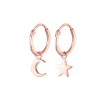 Elli - croles toile croissant pendentif astro look boucles d'oreilles femme (925 / 1000) argent 1 pieces ...
