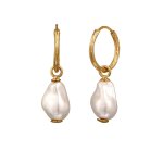 Elli - croles femmes perles de coquillage blanc argent sterling 925 plaqu or 1 pieces female