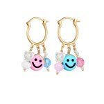 Elli - créoles pour femmes avec smiling face perles avec cristal de verre en argent sterling 925 plaqué ... Elli - créoles pour femmes avec smiling face perles avec cristal de verre en argent sterling 925 plaqué ...