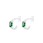 Elli - croles filigree simple cristaux zircone vert boucles d'oreilles femme plaqu or argent (925 / ...