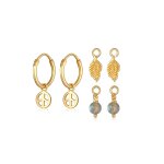 Elli - croles pendentifs boho peace plume boucles d'oreille femme - (925 / 1000) argent boucles d'oreilles ...