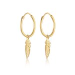 Elli - croles pendentifs de plumes boho look festival trend boucles d'oreilles femme - (925 / 1000) ...