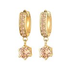 Elli - croles pendentif scintillant avec des cristaux zircone boucles d'oreille femme - (925 / 1000) ...