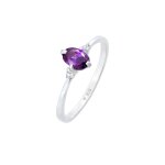 Elli - dames solitaire engagement violet tincelant with zirconia crystals en argent sterling 925 bagues ...
