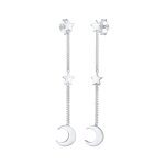 Elli - dames star crescent astro trend en 925 / 1000 argent massif boucles d'oreilles 1 pieces female ...