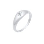 Elli - femmes bague sceau toile avec cristaux en argent sterling 925 plaqu or bagues 1 pieces female ...