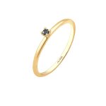 Elli diamonds - elli diamonds bague avec diamants femmes diamant taille brillante noir (0. 003 ct) 585 ...
