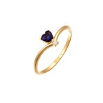 Elli diamonds - c?ur diamant (0. 004ct) et pierre saphir 925 argent sterling dor bagues 1 pieces female ...