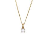 Elli diamonds - elli diamonds collier femme pendentif diamant de laboratoire blanc (0. 034 ct) 585 or ...