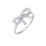 Elli diamonds - femmes noeud tendance avec diamant (0. 015 ct. ) en argent sterling 925 bagues 1 pieces ...