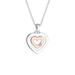 Elli diamonds - femme pendentif coeur bicolore avec diamant (0, 02 ct. ) en argent sterling 925 colliers ...