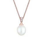 Elli diamonds - femme perle classique avec diamant (0. 05 ct. ) (925 / 1000) argent colliers 1 pieces ...