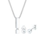 Elli diamonds - femmes solitaire pendentif clous d'oreilles set géo avec diamant (0. 09 ct. ) en argent ... Elli diamonds - femmes solitaire pendentif clous d'oreilles set géo avec diamant (0. 09 ct. ) en argent ...
