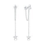 Elli - femmes clous d'oreilles toile pendentif avec cristal en argent sterling 925 boucles d'oreilles ...