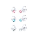 Elli - enfants basic multicolore bleu rose avec cristaux en argent sterling 925 boucles d'oreilles 1 ...