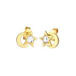 Elli - enfants clous d'oreilles demi - lune toile avec cristal en argent sterling 925 boucles d'oreilles ...