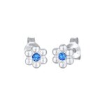 Elli - enfants clous d'oreilles fleur ludique avec cristal bleu en argent sterling 925 boucles d'oreilles ... Elli - enfants clous d'oreilles fleur ludique avec cristal bleu en argent sterling 925 boucles d'oreilles ...