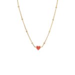 Elli - enfants pendentif coeur boules avec mail en argent sterling 925 plaqu or colliers 1 pieces female ...