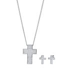 Elli - elli ensemble de bijoux avec collier boucles d'oreilles femmes pendentif croix zirconia diamant ...