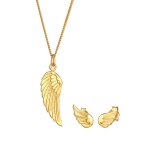 Elli - ensemble pour femmes clou d'oreille aile d'ange pendentif en argent sterling 925 coffret de bijoux ...
