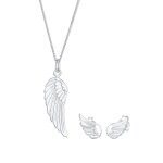 Elli - ensemble pour femmes clou d'oreille aile d'ange pendentif en argent sterling 925 coffret de bijoux ...