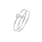 Elli - ensemble pour femmes lgant basique avec cristaux en argent sterling 925 bagues 1 pieces female ...