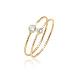 Elli - ensemble pour femmes lgant basique avec cristaux en argent sterling 925 bagues 1 pieces female ...