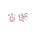 Elli - enfants coeur couronne mail rose avec cristaux en argent sterling 925 boucles d'oreilles 1 pieces ...
