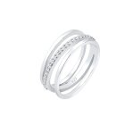 Elli premium - envelopp croix cristaux zircone bague femme - (925 / 1000) argent bagues 1 pieces female ...