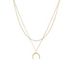 Elli - faucille de lune  deux couches pour dames en 925 / 1000 argent massif et plaqu or colliers 1 ...