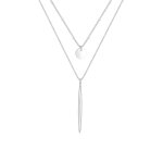 Elli - femmes 2 couches couches cercle go boule bton en argent sterling 925 colliers 1 pieces female ...