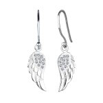 Elli - femmes ailes d'ange avec cristaux en argent sterling 925 boucles d'oreilles 1 pieces female