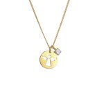 Elli - femmes pendentif ange plaquette et cristaux en argent sterling 925 colliers 1 pieces female