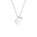 Elli - femmes pendentif ange plaquette et cristaux en argent sterling 925 colliers 1 pieces female