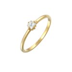 Elli - femmes bague de fianailles solitaire classique avec zirconia en argent sterling 925 plaqu or ...