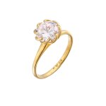 Elli - femmes bague de fianailles solitaire fleur avec zirconia en argent sterling 925 bagues 1 pieces ...