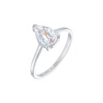 Elli - femmes bague de fianailles solitaire goutte avec zirconia en argent sterling 925 bagues 1 pieces ...